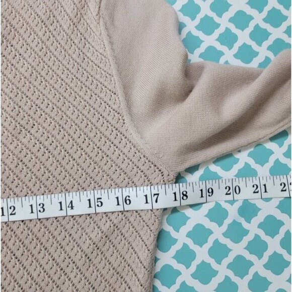 LAFAYETTE 148 Size Large L Pink 100% Merino Wool Eyelet Knit Pullover Sweater - Picture 10 of 12